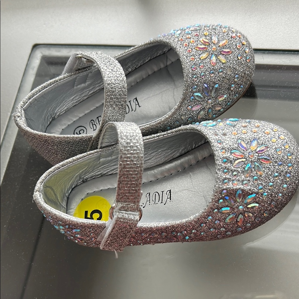 Silver Glitter Kids Shoes